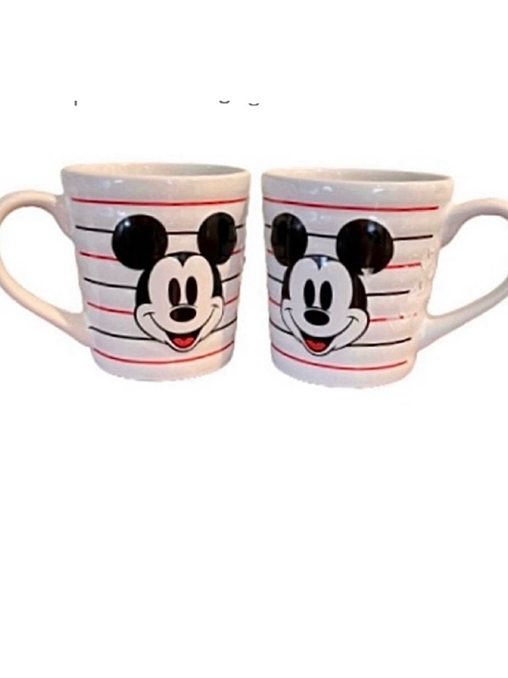 🆕-Set of 2-Disney MICKEY MOUSE Face
Coffee/Tea Ceramic Mug Cup 16oz.